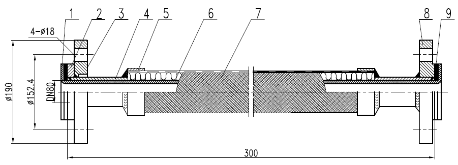 чертеж PTFE шланга