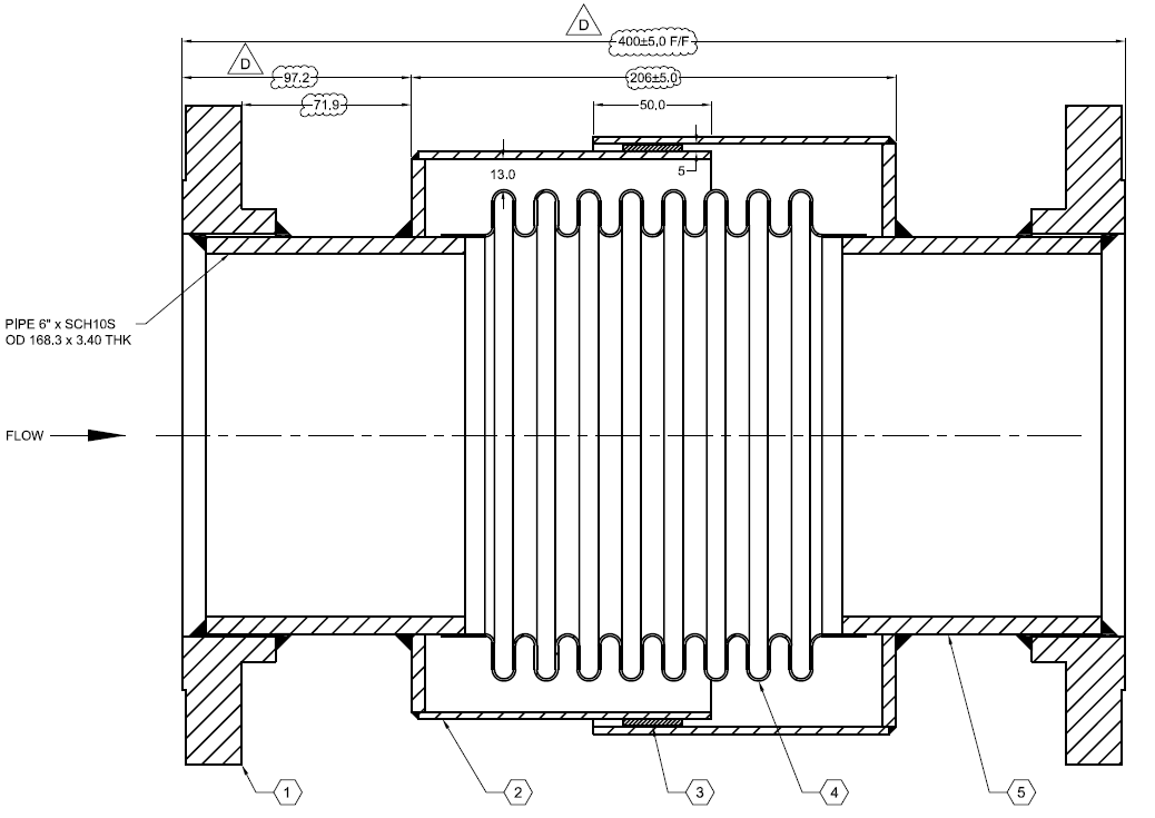 Чертеж компенсатора inconel